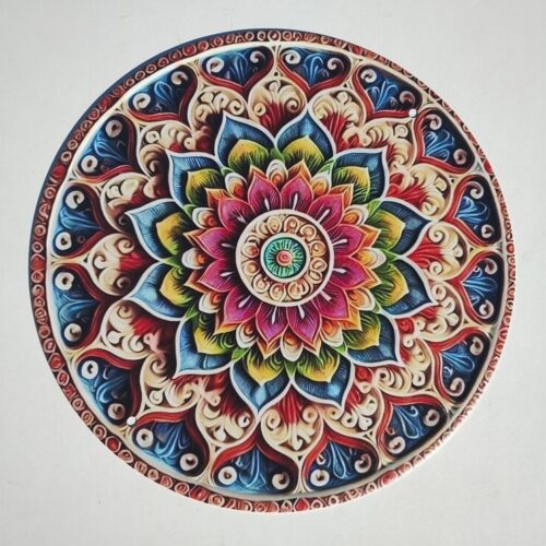 Kovová mandala tmavší – 3D mandala na zeď