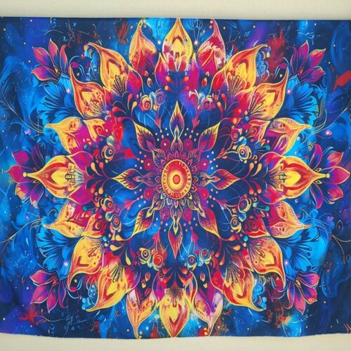 Ohnivá energie Mandala – Tapisérie na zeď