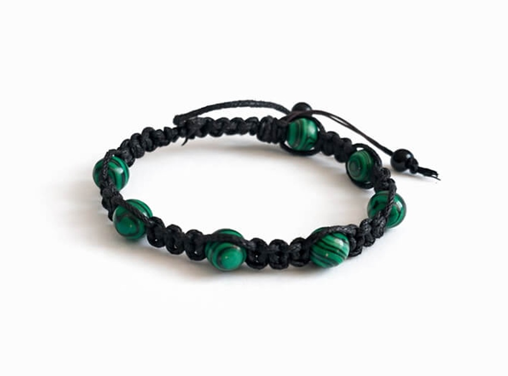 Náramek Macramé malachit