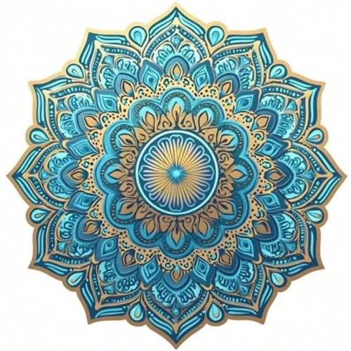 Samolepka na zeď Mandala modrá